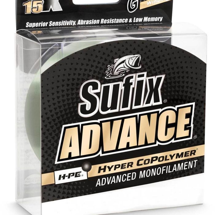Монофильная леска Sufix Advanced Monofilament Fishing Line - 25lb, Green, 250yds