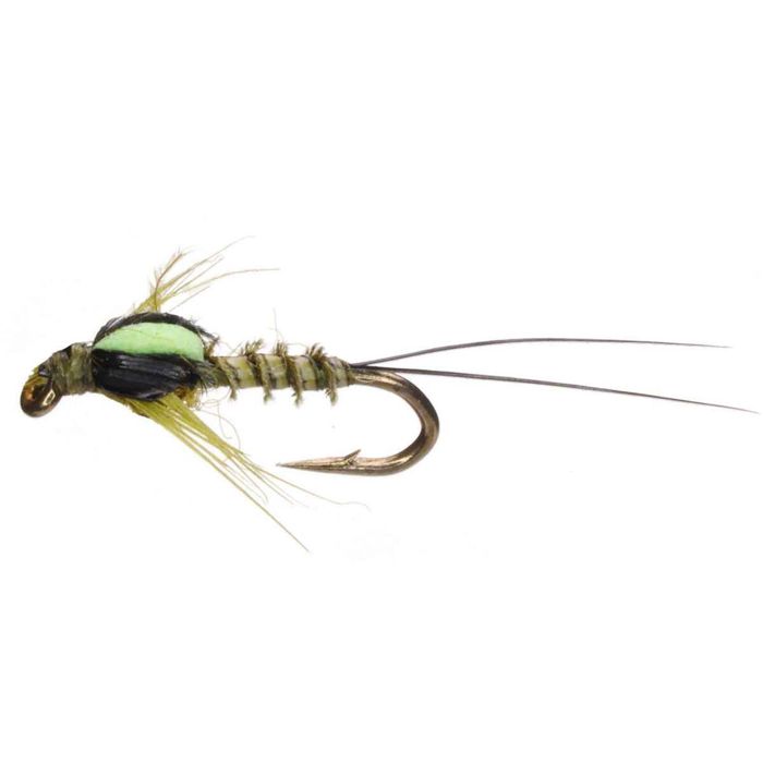 Мушки RoundRocks Cracked BWO Nymph Fly - Green, Size 18, 6 Pack