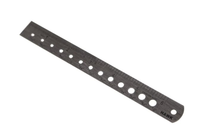 Инструмент для вязания мушек Hareline Bead Sizer & Measuring Ruler