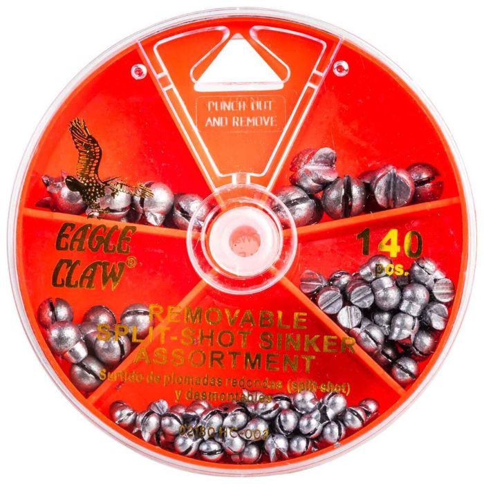 Грузила Eagle Claw Removable Split Shot Sinker Assortment, 124pk