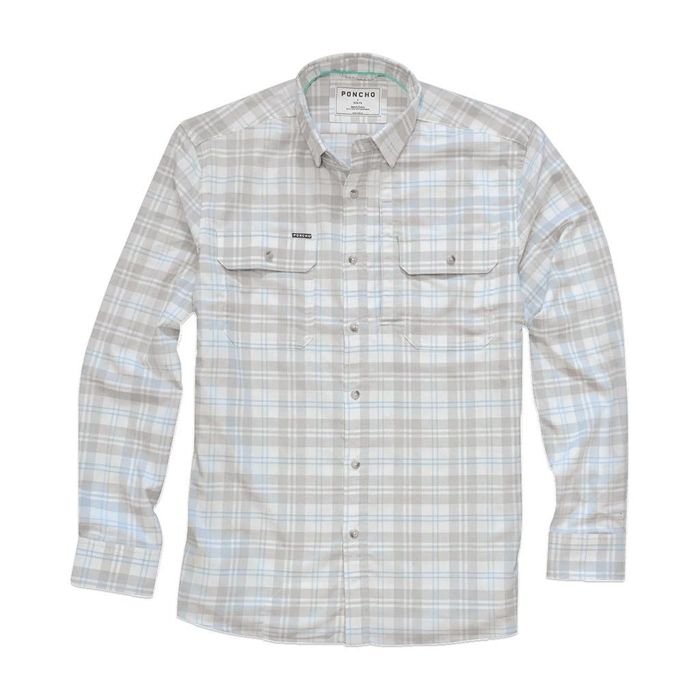 Рыболовная рубашка Poncho - The Snowcat White Plaid - Flannel Shirt