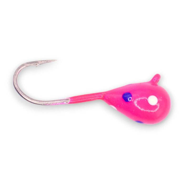 Зимняя приманка Kenders Outdoors PINK WHITE PURPLE SPOT GLOW TUNGSTEN JIG
