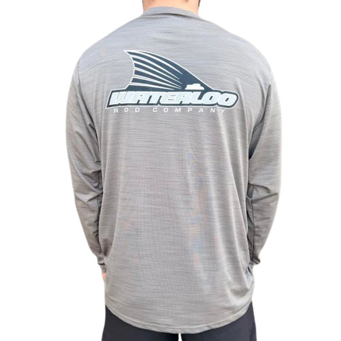 Рыболовная рубашка Waterloo Rods Waterloo Charcoal Long Sleeve Performance Tee- Tails Up