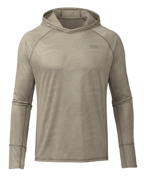 Рыболовная рубашка KUIU Gila LS Hoodie Topo | Bone Topo Print
