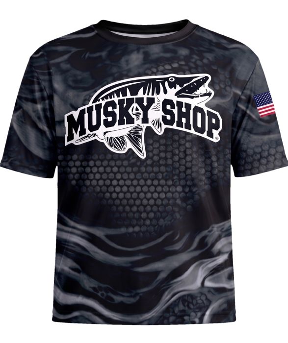 Рыболовная рубашка Musky Shop Youth Black Gray Smoke T-Shirt