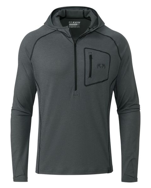 Рыболовная рубашка KUIU ULTRA Merino 145 Zip-T Hunting Hoodie | Gunmetal