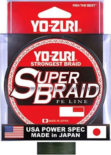 Шнур Yo-Zuri SuperBraid 30 lb, 300 ярдов, тёмно-зелёный