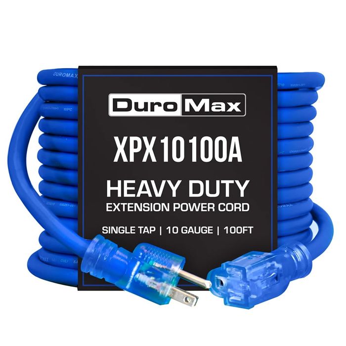 Кабель для электроники DuroMax 100FT 10G Heavy Duty Single Tap Blue Light Extension Cord