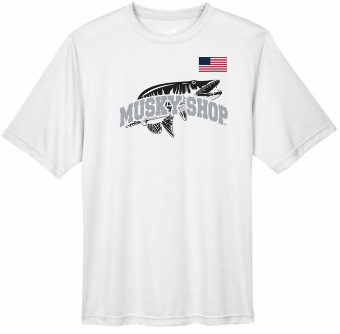Рыболовная рубашка Musky Shop Team 365 Performance T-Shirt White-Charcoal
