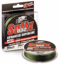 Плетёный шнур Sufix Suffix 832 Braid 40Lb Low Vis Green 150 Yards