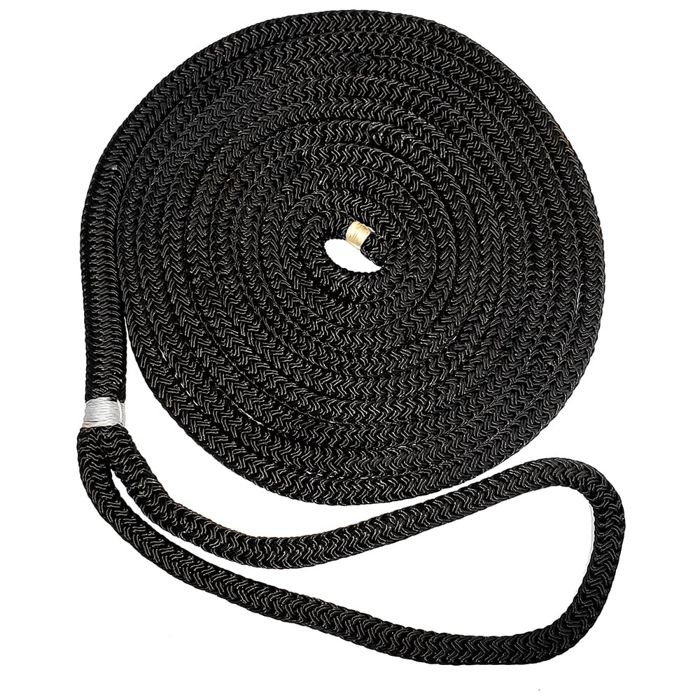 Швартовный трос New England Ropes 3/8" X 25' Nylon Double Braid Dock Line - Black
