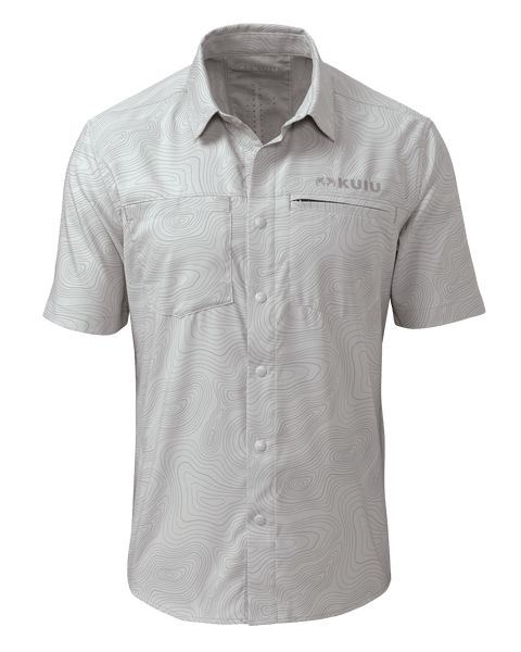 Рыболовная рубашка KUIU Mesa Vented SS Snap Shirt Topo | Fog Topo Print