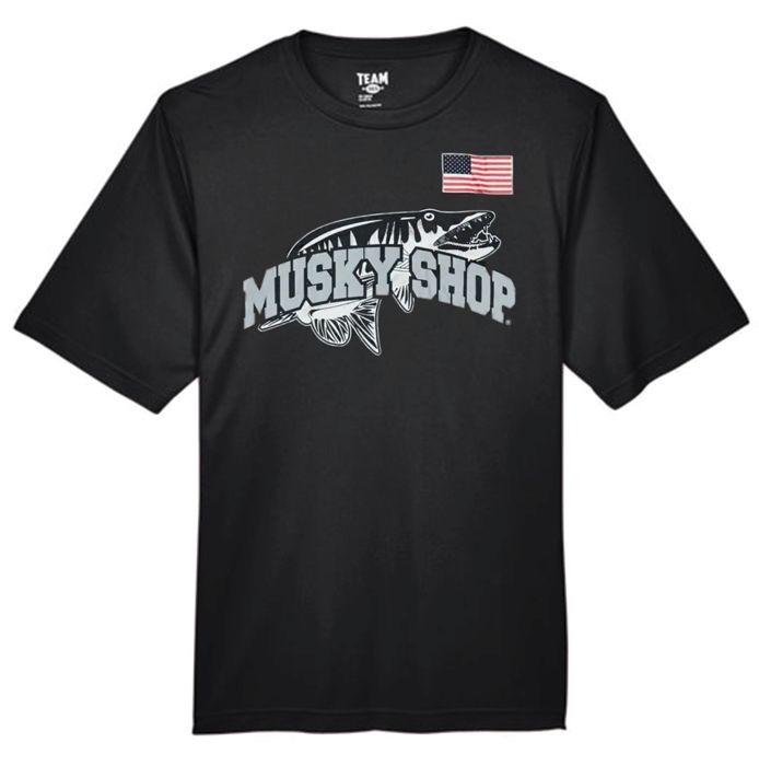 Рыболовная рубашка Musky Shop Team 365 Performance T-Shirt Black-Gray