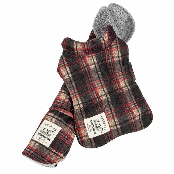 Одежда для собаки Pet Life Touchdog 2-In-1 Tartan Plaided Dog Jacket With Matching Reve