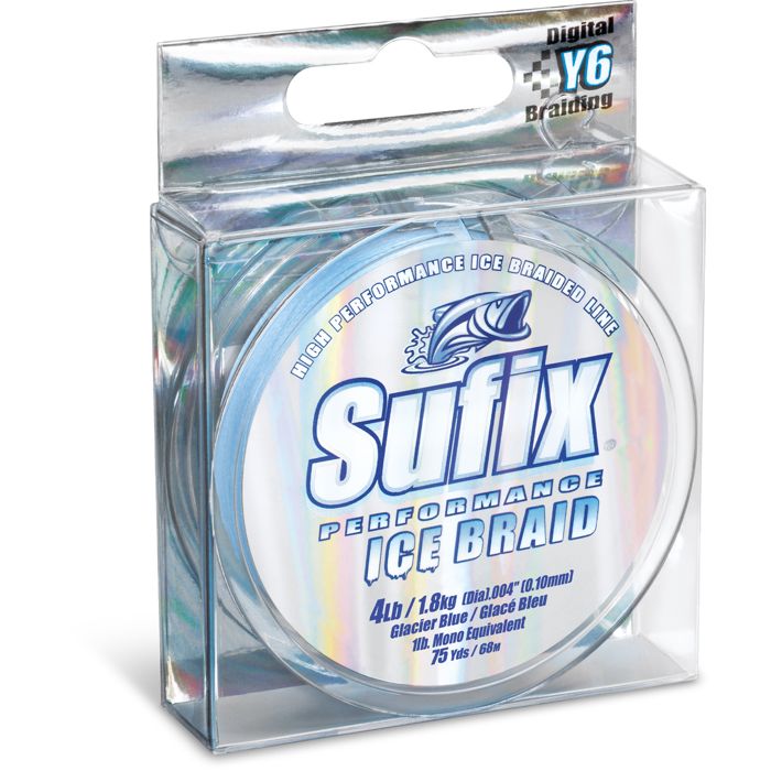 Плетёный шнур Sufix Performance Braided Ice Fishing Line - Glacier Blue, 75yd