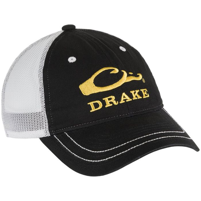 Головной убор Drake Waterfowl Men's Mesh Back Logo Trucker Hat - Black