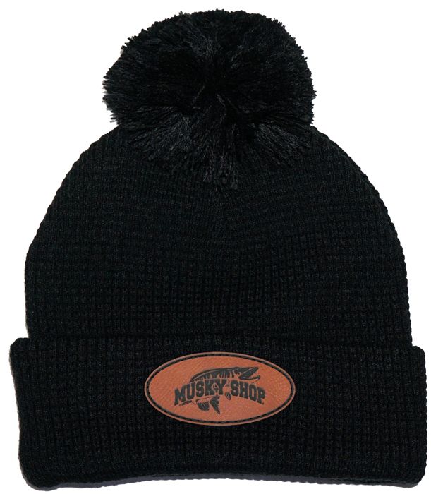 Головной убор Musky Shop Pom Beanie Black With Sienna Patch