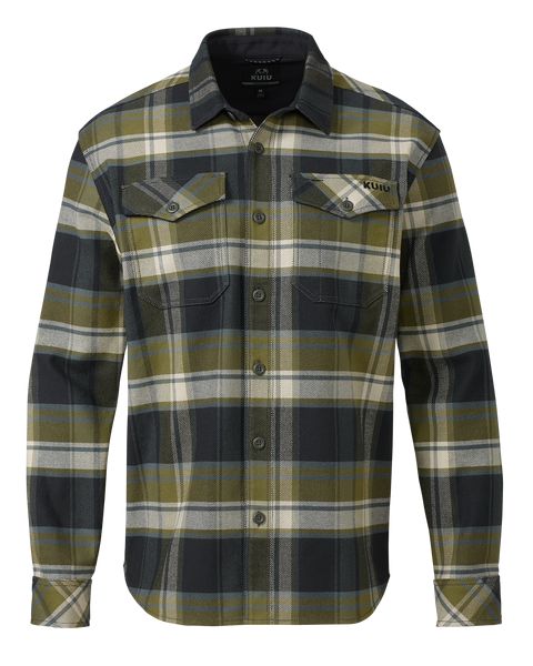 Рыболовная рубашка KUIU Flannel Heavyweight Shirt | Verde Check Plaid