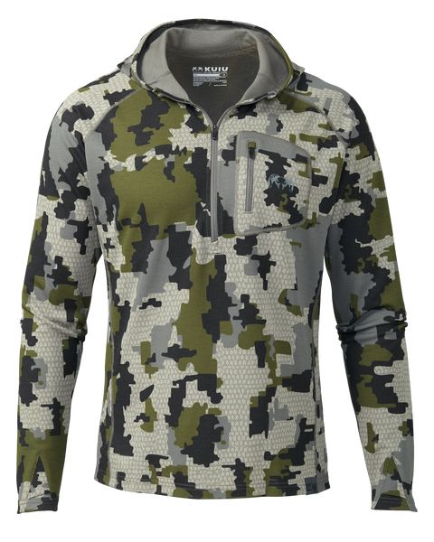 Рыболовная рубашка KUIU PRO Merino 200 Zip-T Hoodie | Verde