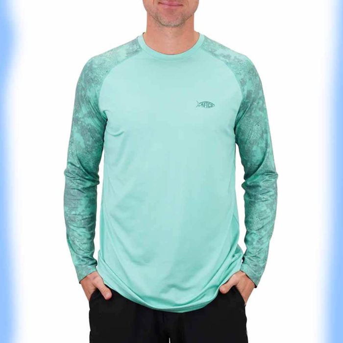 Рыболовная рубашка Aftco Ocean Wave Acid Camo Tactical L/S Performance Shirt - XX-LARGE
