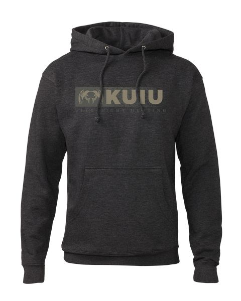 Рыболовная рубашка KUIU Distressed Logo Hoodie | Charcoal