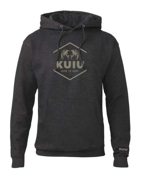 Рыболовная рубашка Outlet KUIU Stacked Here to Hunt Hoodie | Charcoal