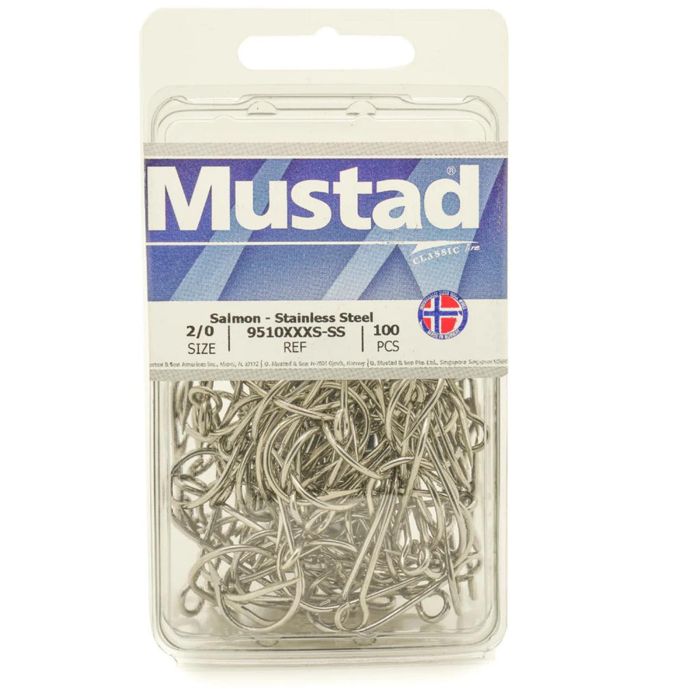 Крючки Mustad 9510XXXS-SS Stainless Steel Salmon Siwash Hooks - 100 Packs