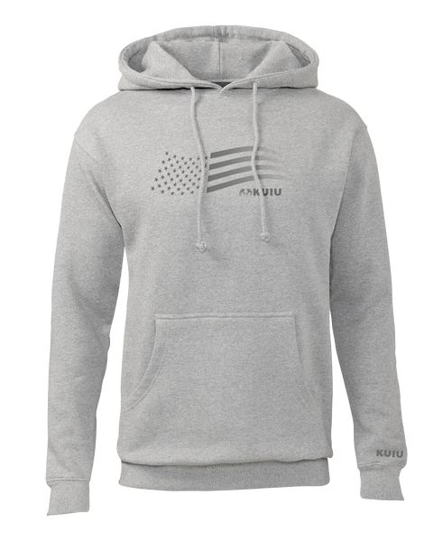 Рыболовная рубашка KUIU Flag Hoodie | Heather Grey