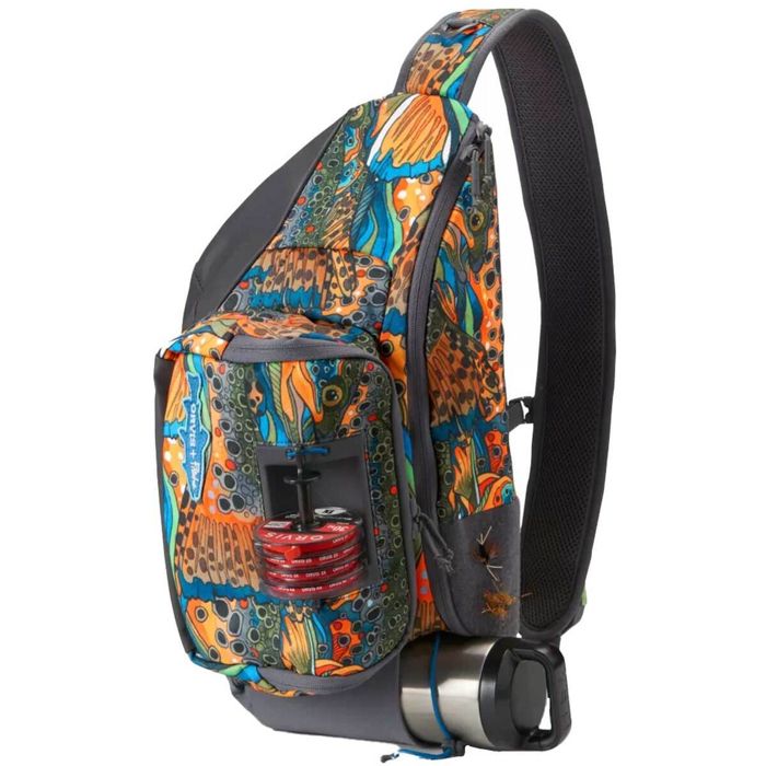 Рыболовная сумка Orvis Angler Fly-Fishing Tackle Sling Pack - Fishe Unbound Brown, 11L Cap