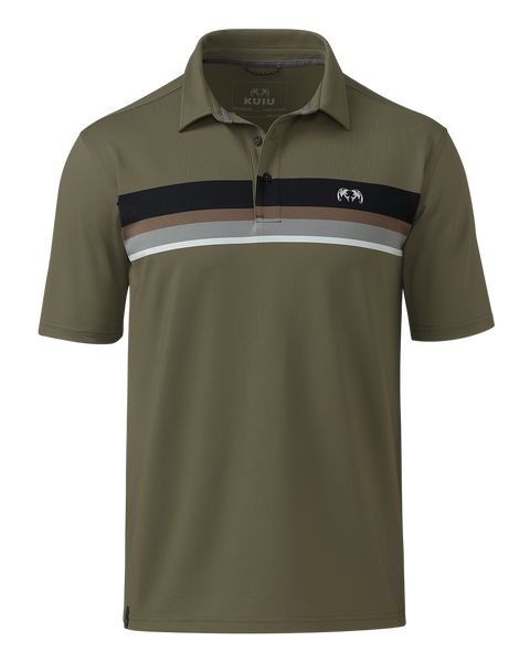Рыболовная рубашка KUIU Performance Polo Stripe | Evergreen Chest Stripe