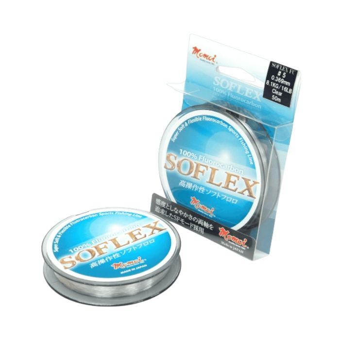 Флюорокарбоновая леска Momoi Soflex - Fluorocarbon Mainline - 300 Yards / 17LB / Clear