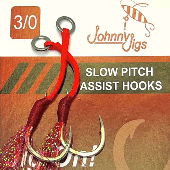 Материал для вязания мушек Johnny Jigs Feathered Single Assist Hooks - 3/0