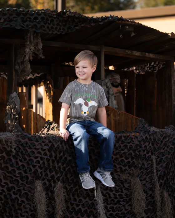 Охотничий камуфляж Duck Commander Mossy Oak Bottomland Toddler/Youth Logo Tee
