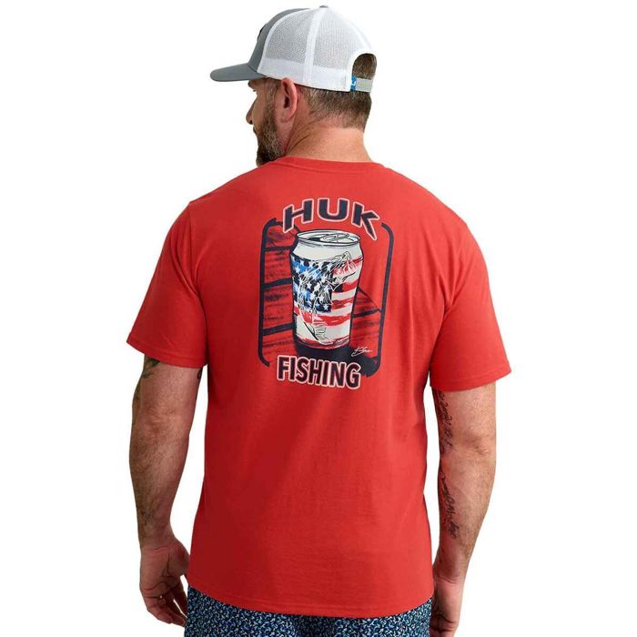 Рыболовная рубашка Huk Men's KC Americana Series Short Sleeve Casual Shirt - Channel Marke