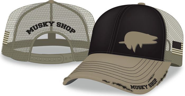 Головной убор Musky Shop Khaki Black Olive Washed Twill Mesh Cap