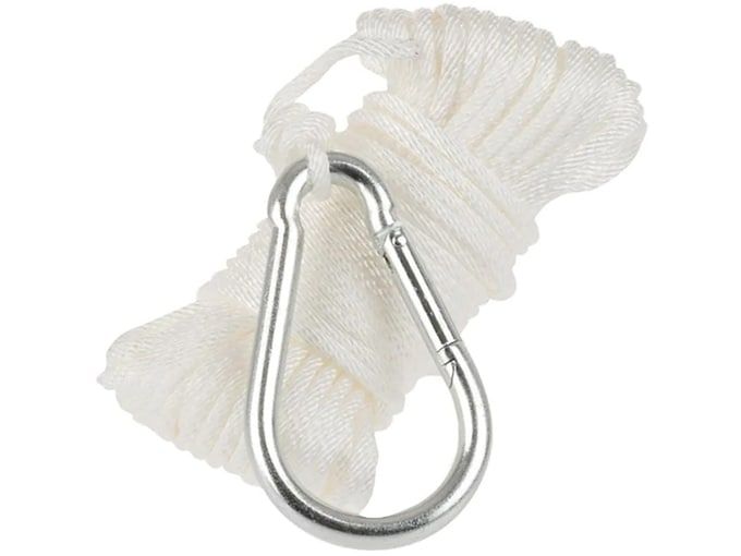 Якорный трос T-H Marine Anchor Line 3/16" X 50' Solid Braid W/ Hook White