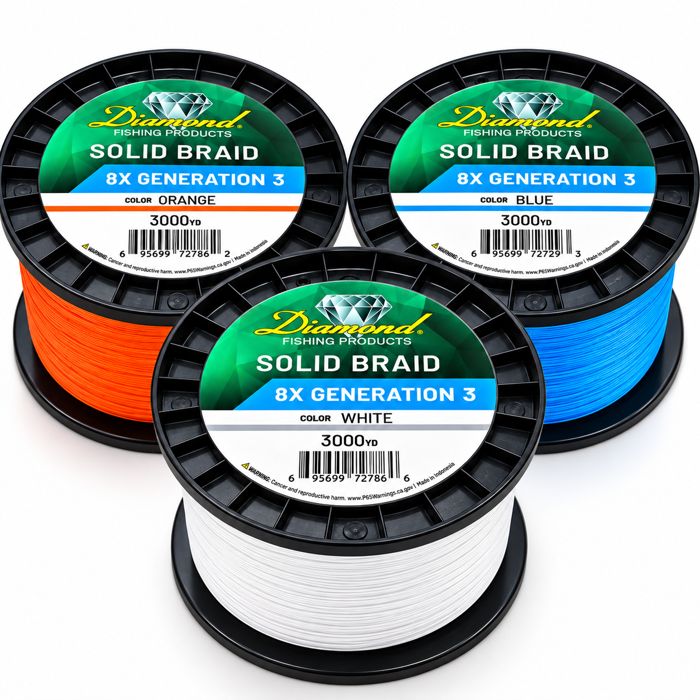 Плетёный шнур Diamond / Momoi Diamond Generation 3 8X Solid Core Braid, 3000 yd. Spool
