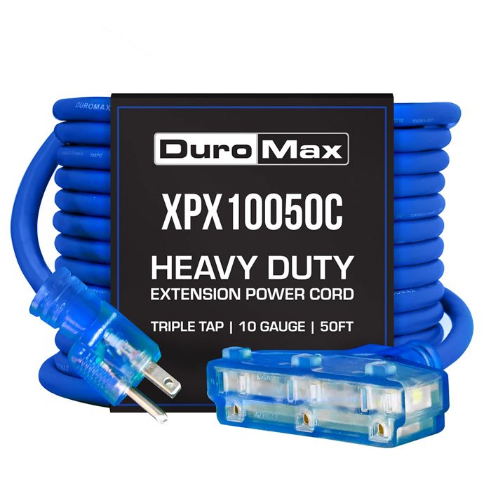 Кабель для электроники DuroMax 50Ft Triple Tap Blue Light Extension Cord