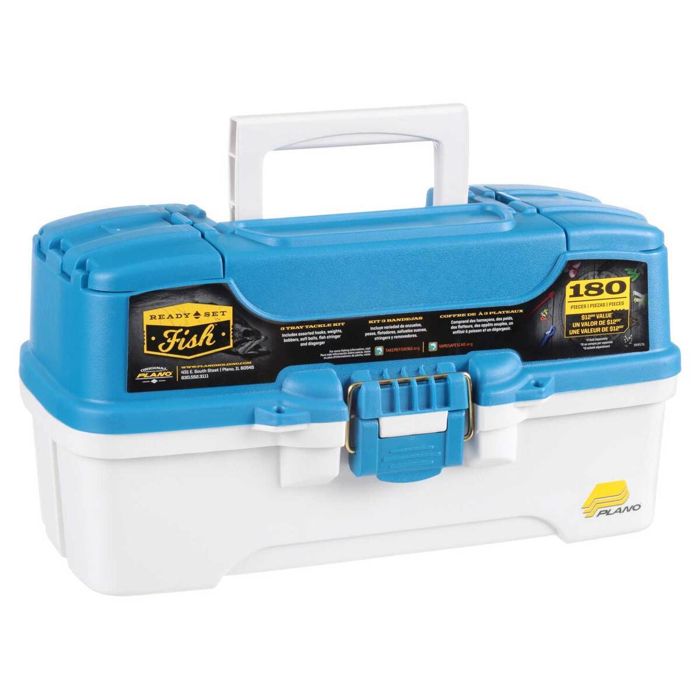 Коробка для снастей Plano Let's Fish Three-Tray Tackle Box -Blue/White, 180pc