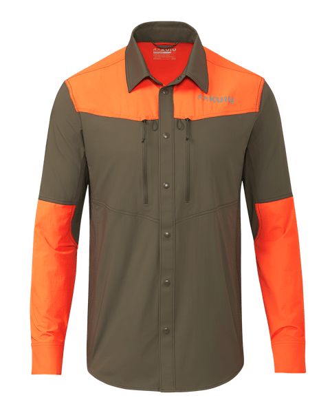Рыболовная рубашка KUIU Upland Sporter Shirt | Major Brown/Blaze Orange