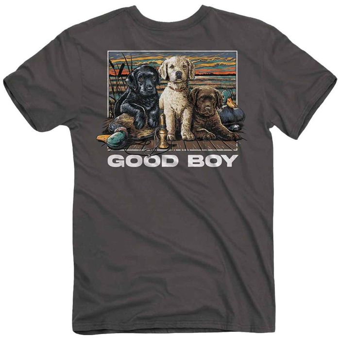 Рыболовная рубашка JedCo Men's Good Boy Pups And Ducks Short Sleeve Casual Shirt