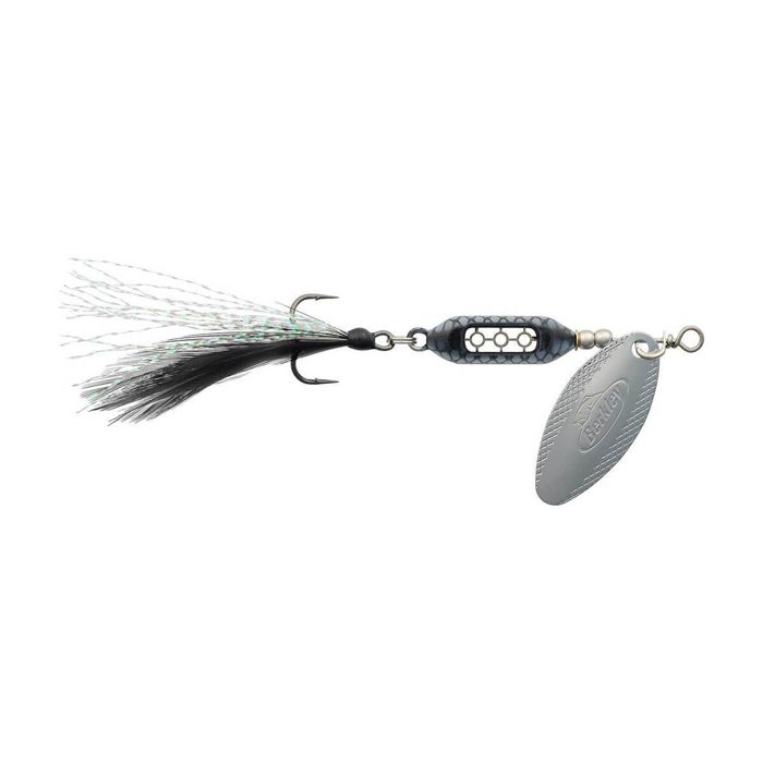 Вращающаяся блесна Berkley Dough Rider Barrel Inline Spinner - Black/Silver, 1/16oz, 1ct
