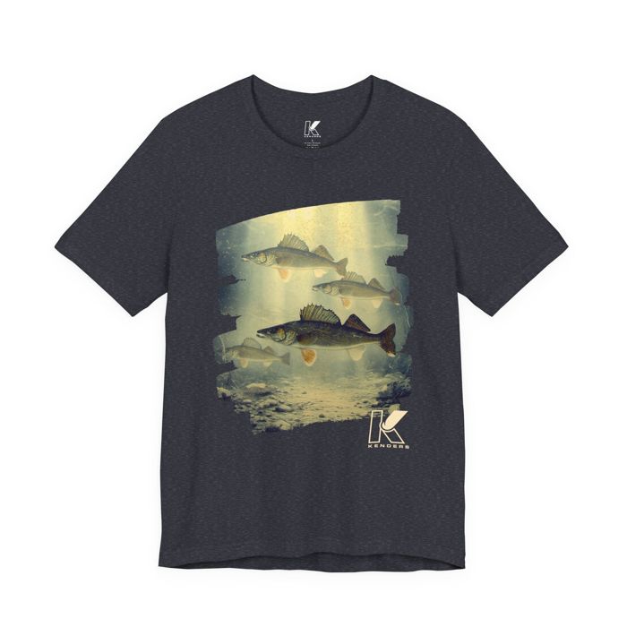 Рыболовная рубашка Printify “Below the Eye” Walleye Ice Fishing T-Shirt | Kenders Outdoors