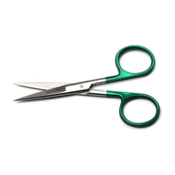 Плоскогубцы рыболова Hareline Smhaen Tungsten Carbide 5" Green Large Straight Scissors