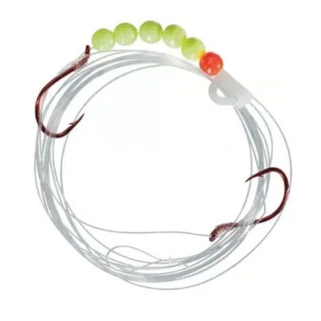 Рыболовная оснастка Quickchange 2 Hook Spinner Snell - Red Hook/4mm Red Beads