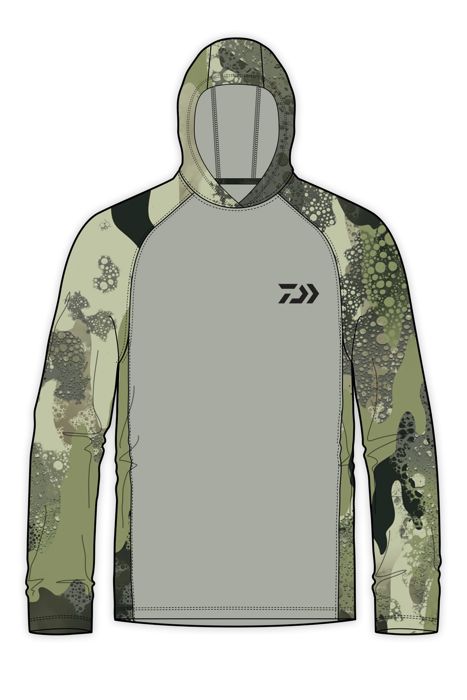 Рыболовная рубашка DAIWA D-Vec Grey With Woods Camo Logo Ls Hd Sunshirt