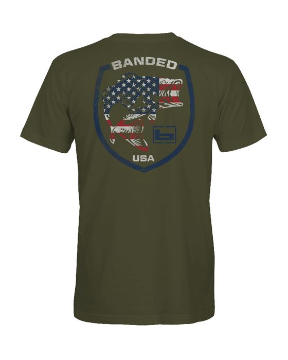 Рыболовная рубашка Banded Bass Flag Short Sleeve T-Shirt