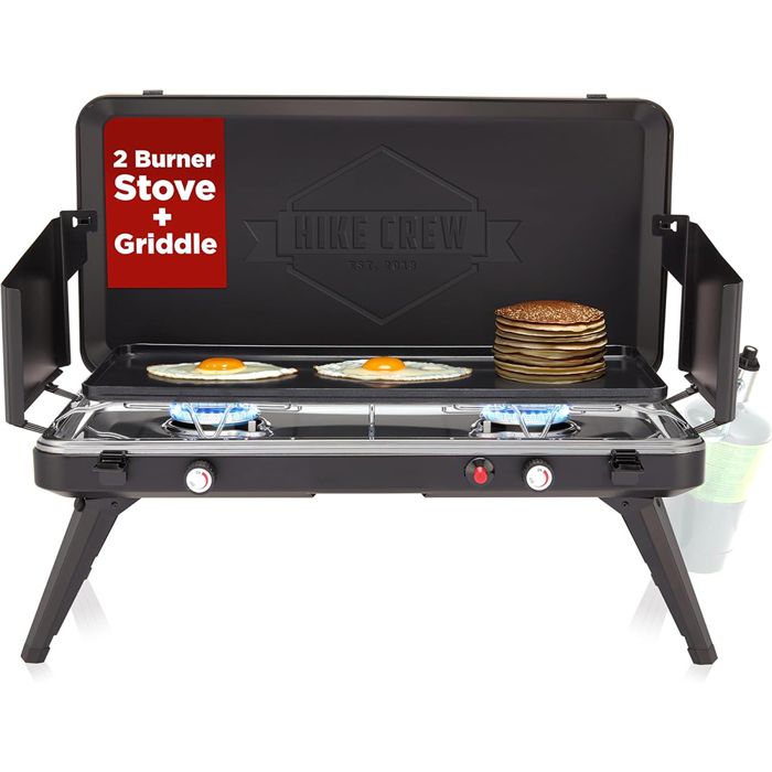 Горелка Hike Crew 2-Burner Gas Camping Stove and Griddle, 20,000 BTU