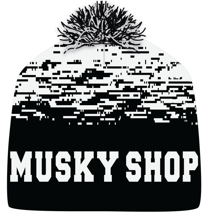 Головной убор Musky Shop Pom Beanie Black White Knit