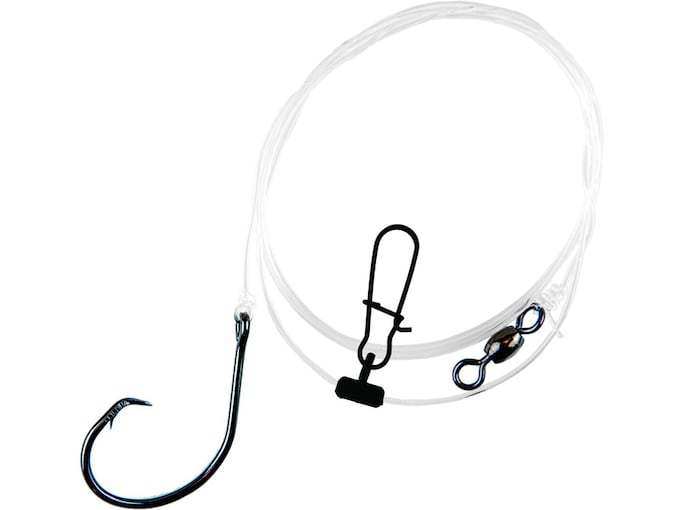 Крючки Eagle Claw Lazer Sharp Circle Hook Flourocarbon Striped Bass Fishfinder Plat Black